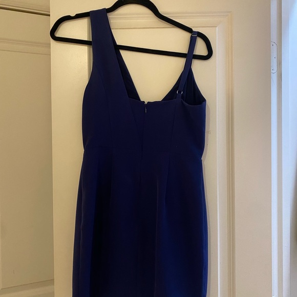 NBD navy asymmetrical mini dress worn once! Size small! - Picture 2 of 3